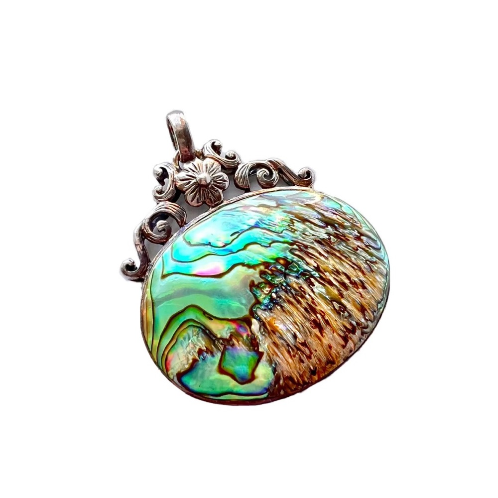 CFJ Collins Fine Jewelry Sterling Silver Pendant Abalone Shell